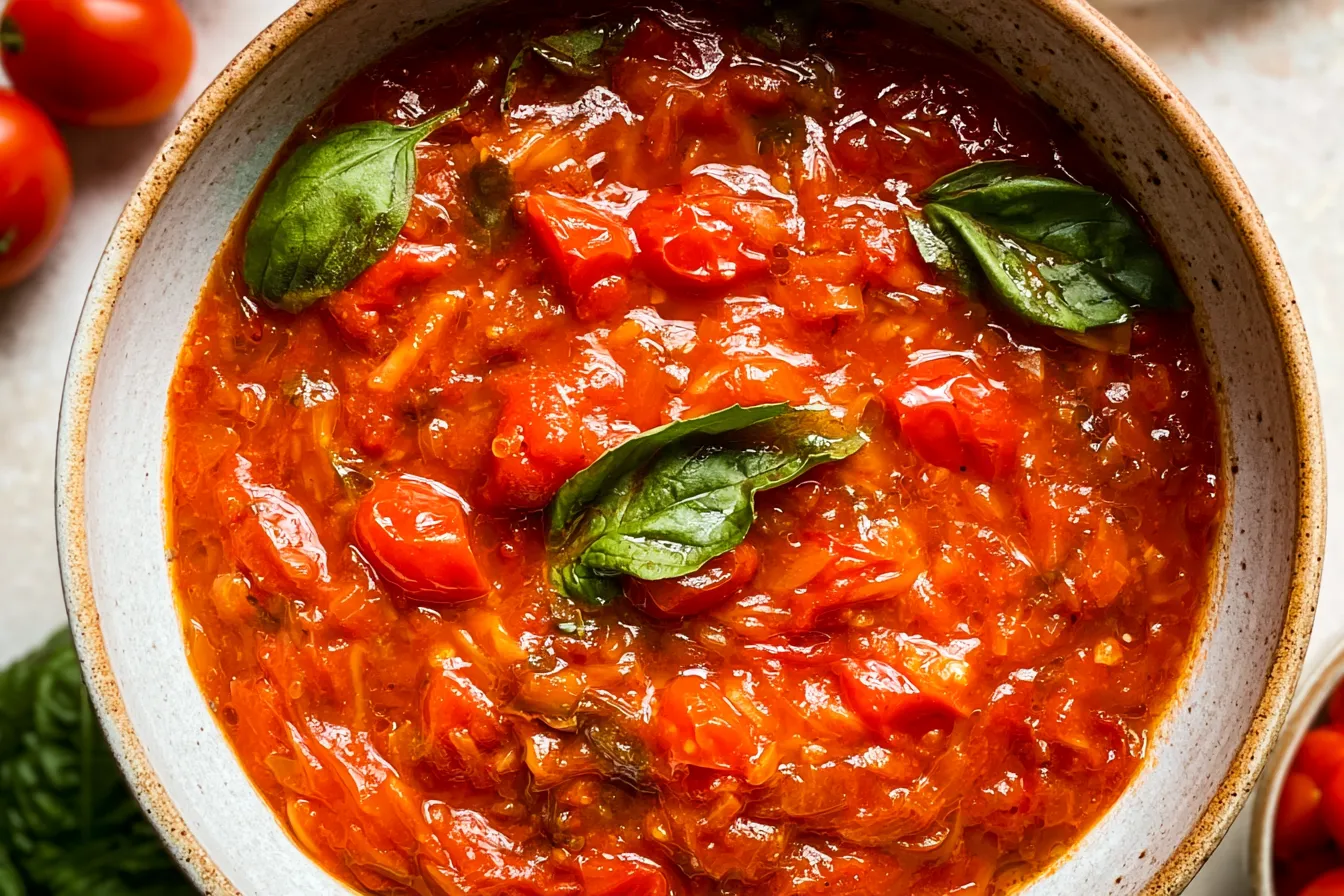 Vibrant Cherry Tomato Pasta Sauce in a Bowl