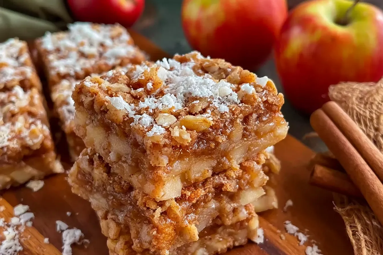 Chewy Apple Cinnamon Oat Bars - Easy 6-Ingredient Dessert