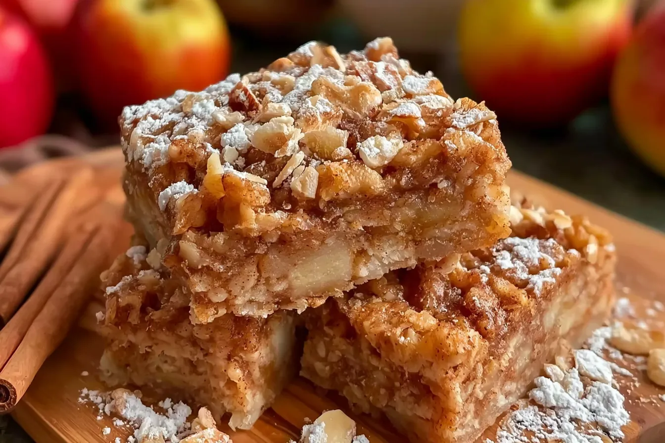 Chewy Apple Cinnamon Oat Bars: Easy 6-Ingredient Dessert 