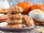 Chewy Pumpkin Spice Oatmeal Cookies on a Plate