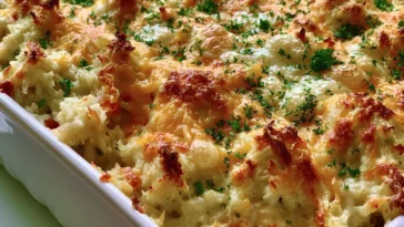Delicious Chicken and Rice Casserole with Cheddar and Mozzarella