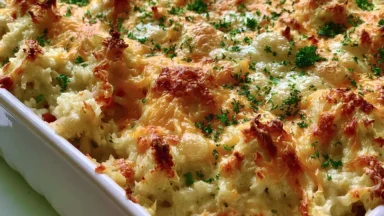 Delicious Chicken and Rice Casserole with Cheddar and Mozzarella