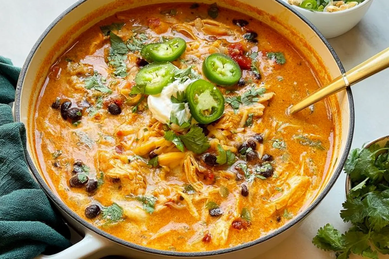 Delicious Chicken Enchilada Soup Bowl