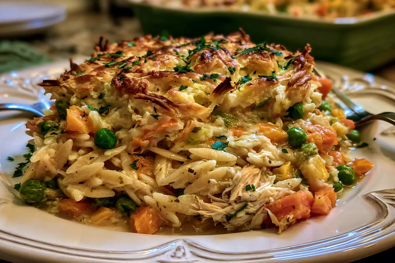 Chicken Pot Pie Orzo Recipe Delivers Comfort in Minutes 4 Chicken Pot Pie Orzo Recipe Delivers Comfort in a Quick One-Pot Dinner