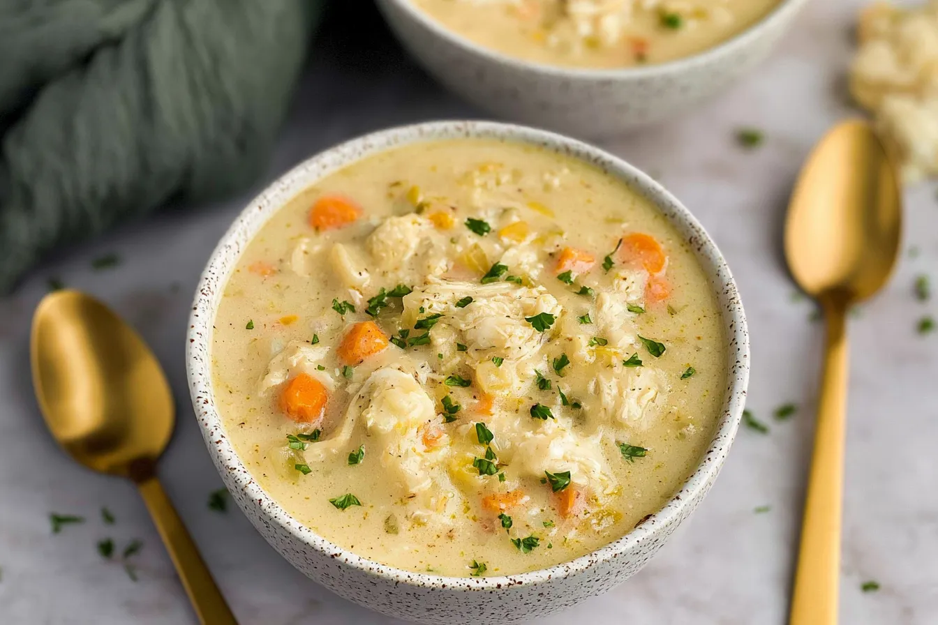 Delicious Chicken Pot Pie Soup in a Bowl