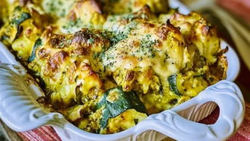 Homemade Chicken Zucchini Casserole Fresh Out of the Oven