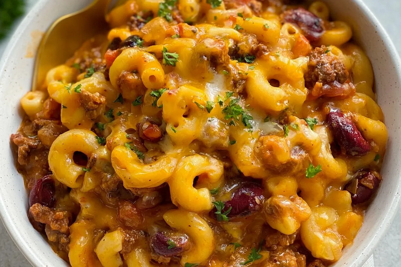 Satisfying Chili Mac with Cheese and Ground Beef