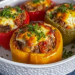 Classic Stuffed Peppers: A Delightful Dinner Recipe 5 Classic Stuffed Peppers on a Plate
