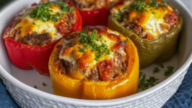 Classic Stuffed Peppers on a Plate