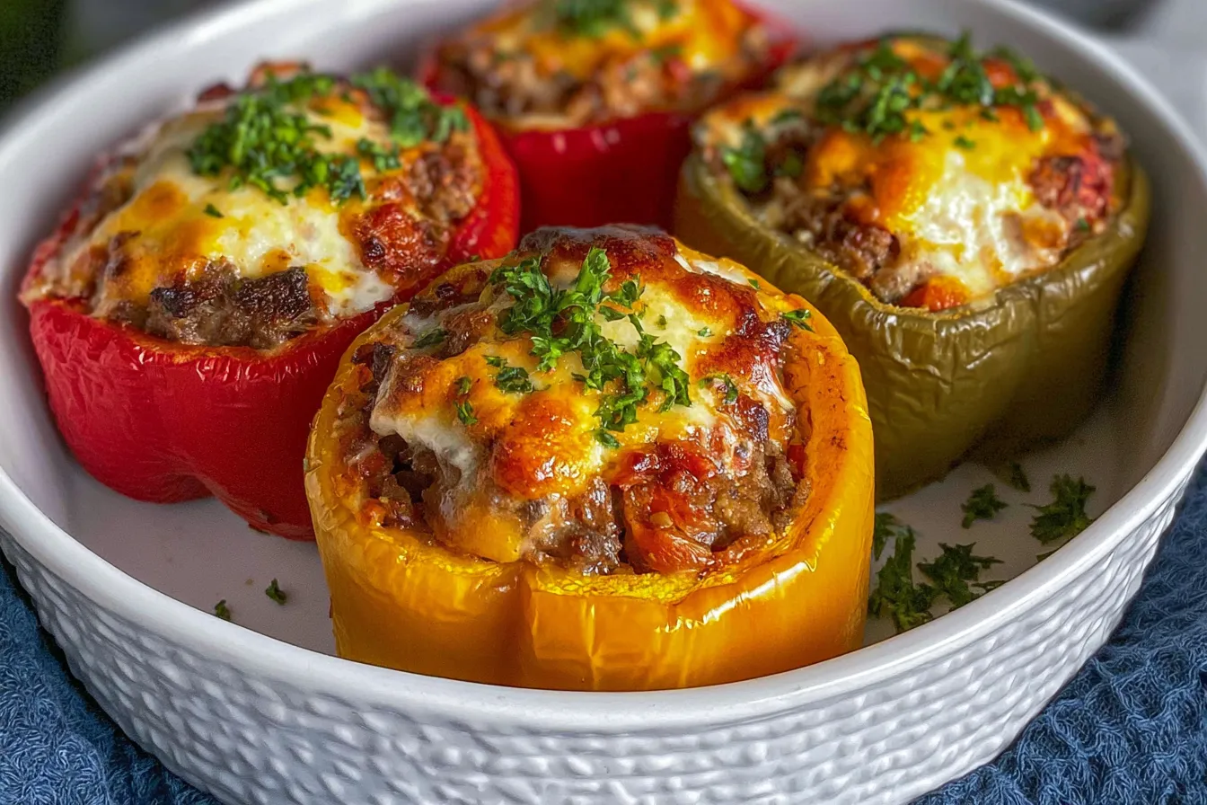 Classic Stuffed Peppers on a Plate