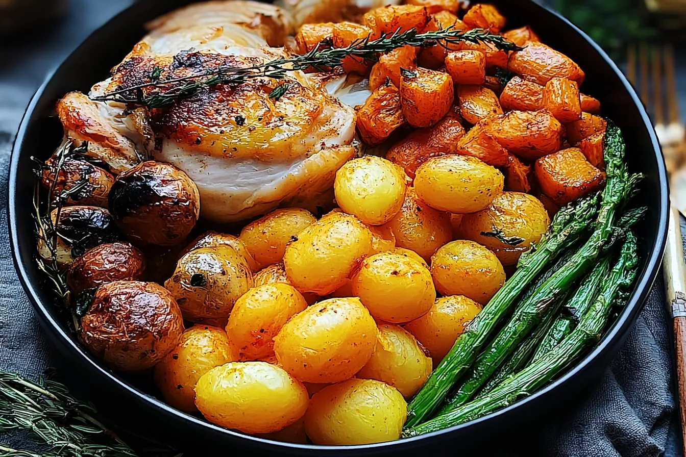 Cozy Autumn Chicken Dinner with Roasted Vegetables for a Family Feast