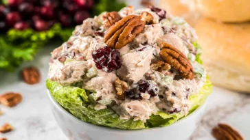 Cranberry Pecan Chicken Salad in a Bowl