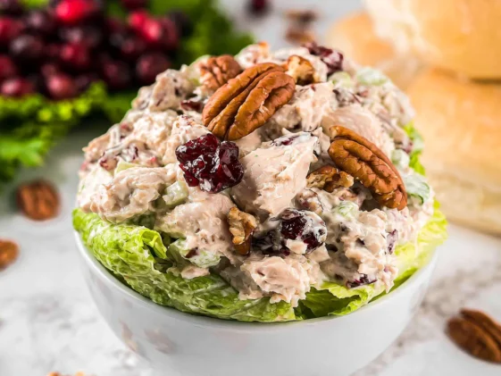 Cranberry Pecan Chicken Salad in a Bowl