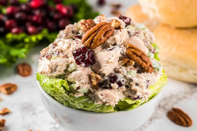 Cranberry Pecan Chicken Salad: A Delightful Summer Treat 3 Cranberry Pecan Chicken Salad in a Bowl