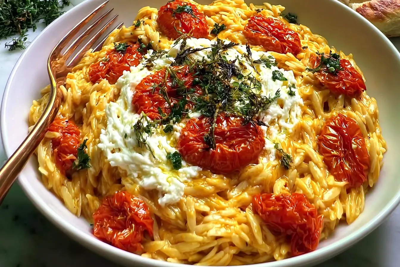 Creamy Roasted Tomato Orzo with Whipped Feta Bliss 4 Creamy Roasted Tomato Orzo with Whipped Feta