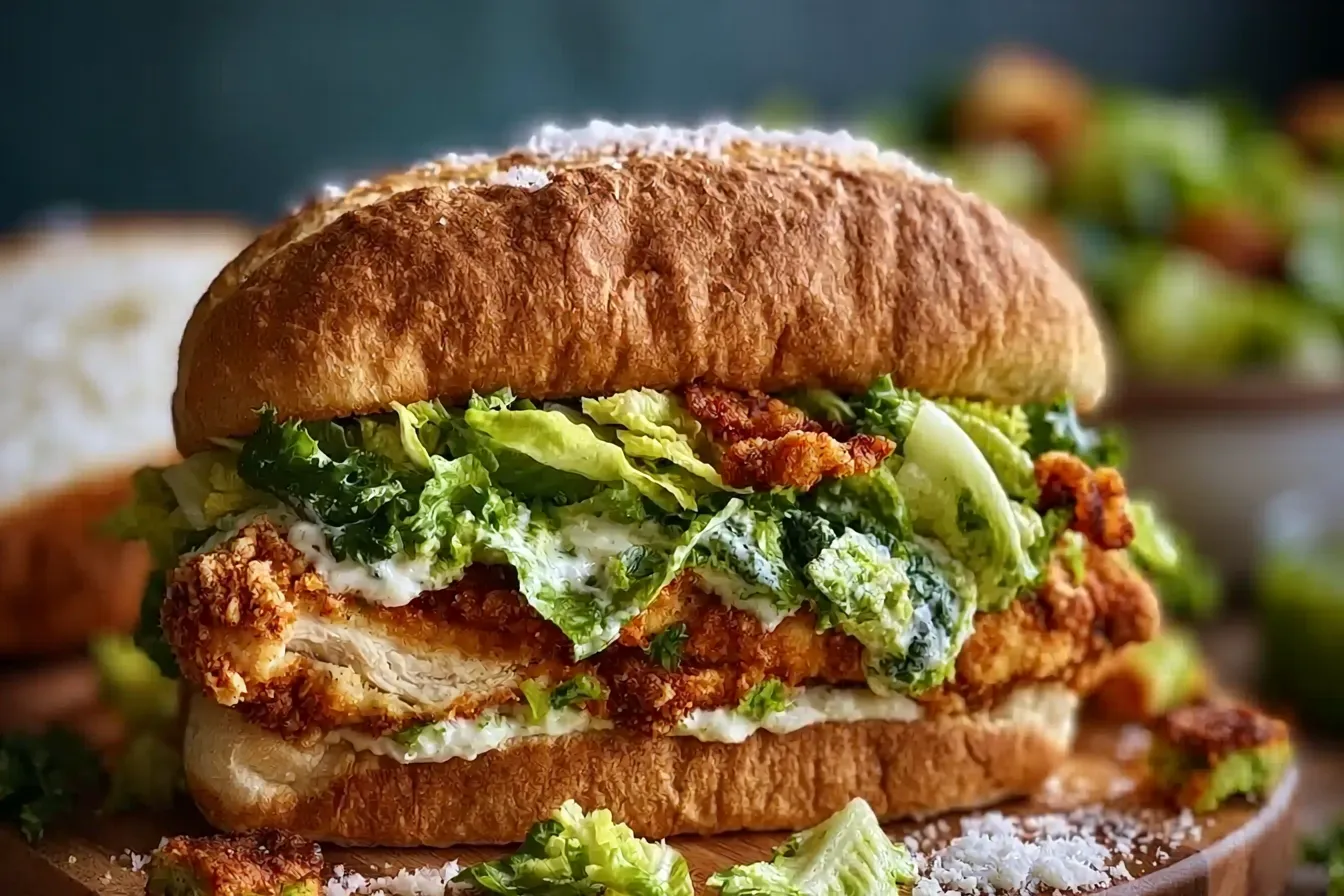 Crispy Chicken Caesar Sandwich: A Delightful Treat! 4 Crispy Chicken Caesar Sandwich