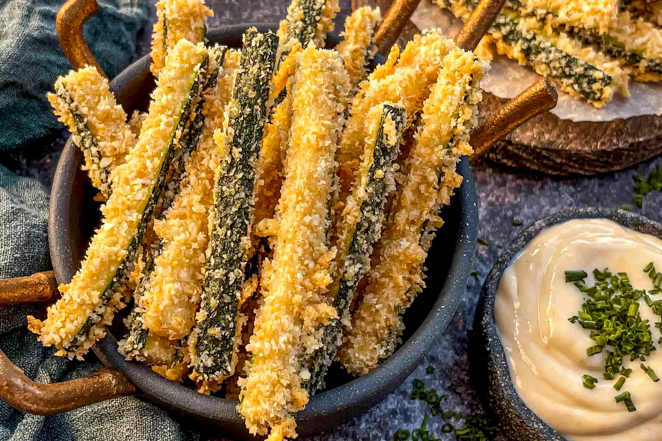 Crispy Zucchini Fries with Garlic Aioli: A Perfect Snack! 4 Crispy Zucchini Fries with Garlic Aioli