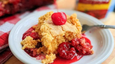 Crock Pot Dump Cake | Cherry Dump Cake in a Slow Cooker