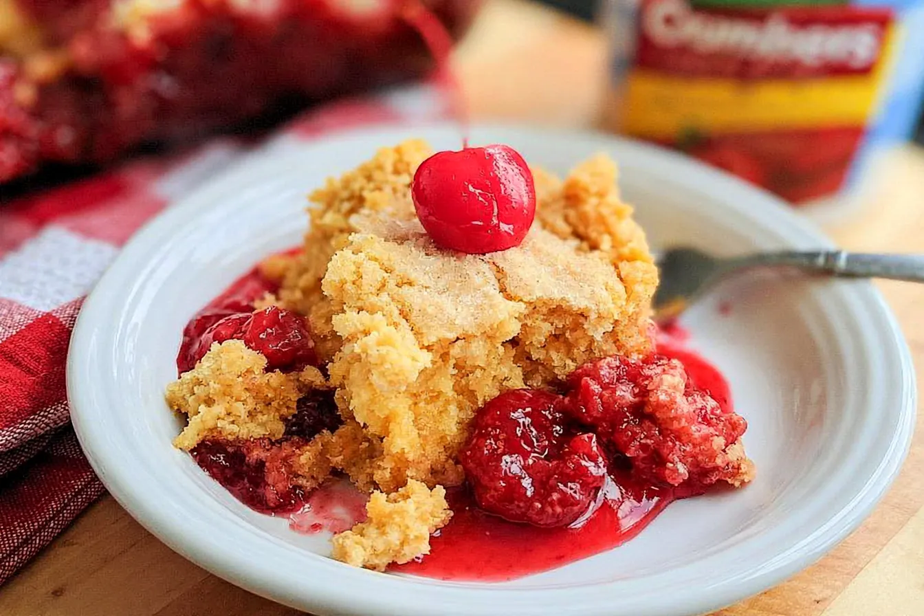 Crock Pot Dump Cake | Cherry Dump Cake in a Slow Cooker