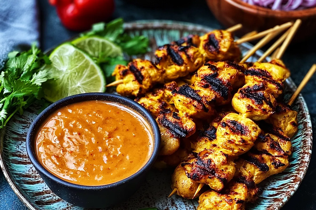 Delicious Chicken Satay with Thai Peanut Sauce