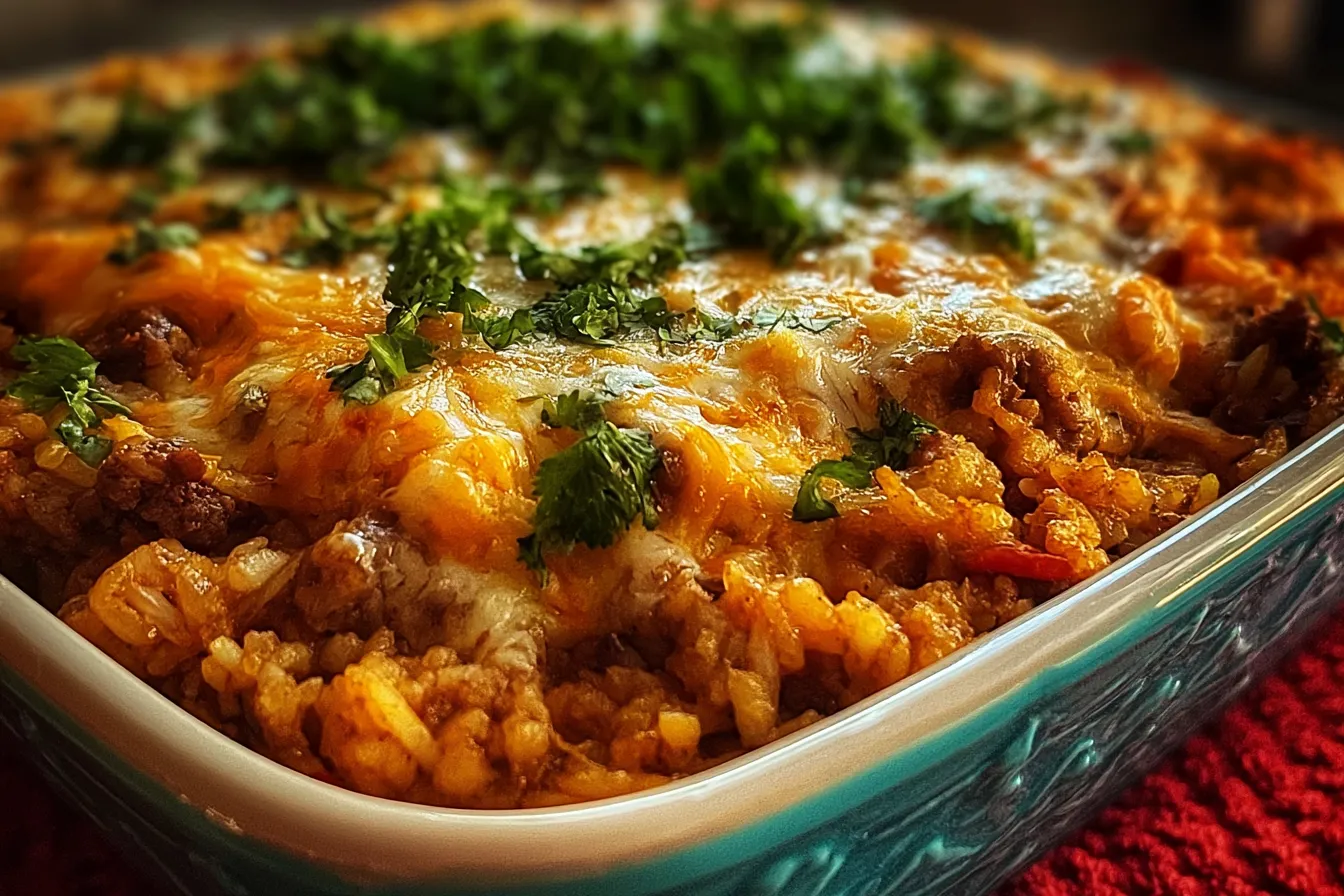 Deliciously Hearty Ground Beef and Rice Casserole