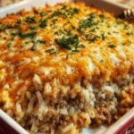 Easy Cheesy Beef and Rice Casserole - Delicious Comfort Food