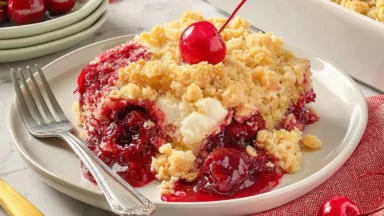 Easy Cherry Dump Cake Freshly Baked