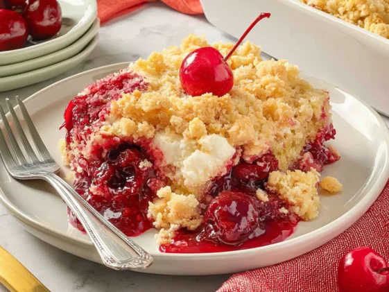 Easy Cherry Dump Cake Freshly Baked