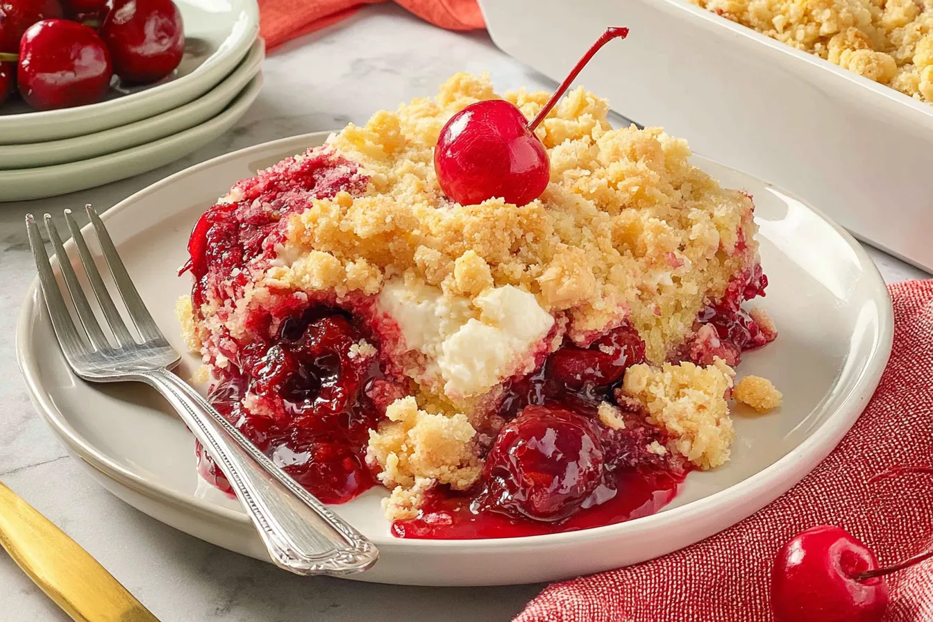 Easy Cherry Dump Cake Recipe with 3 Ingredients - Sweet Delight! 3 Easy Cherry Dump Cake Freshly Baked
