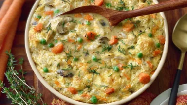 Easy High Protein Crustless Chicken Pot Pie – Delicious & Nutritious