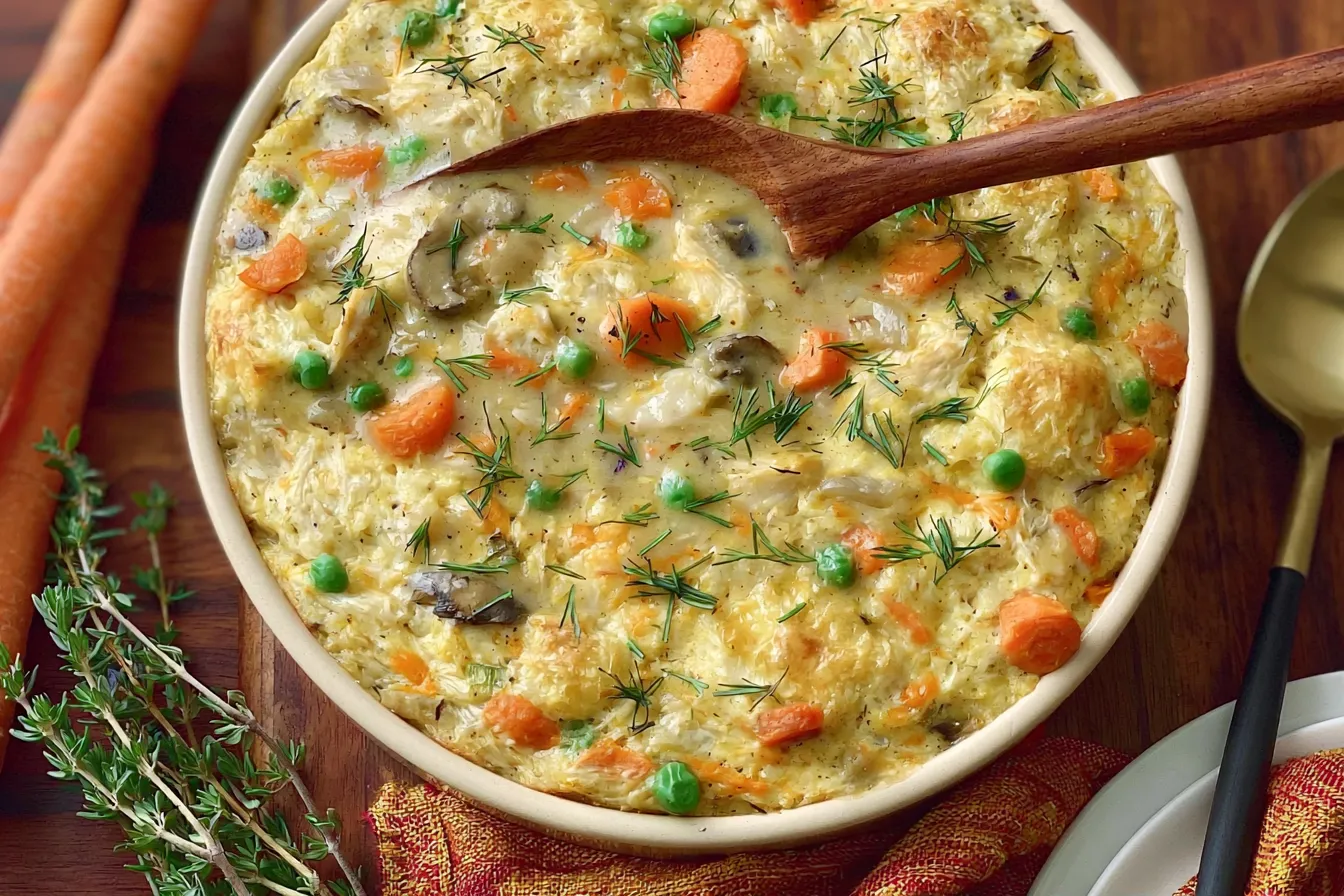 Easy High Protein Crustless Chicken Pot Pie – Delicious & Nutritious