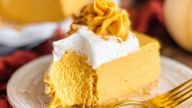 Easy No Bake Pumpkin Cheesecake - Festive and Delicious