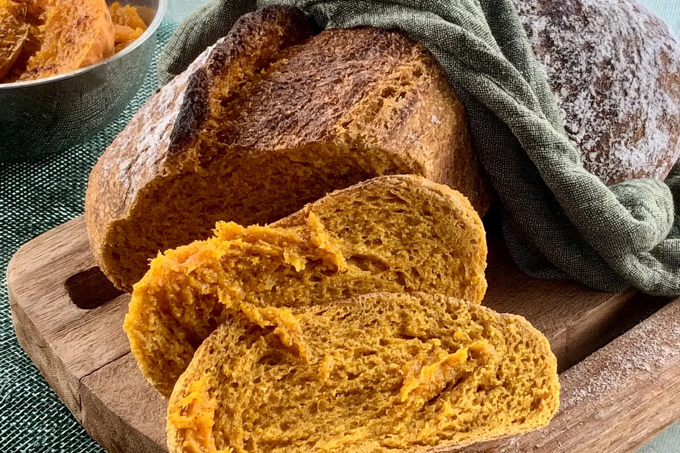 Easy Pumpkin Sourdough Bread Freshly Baked