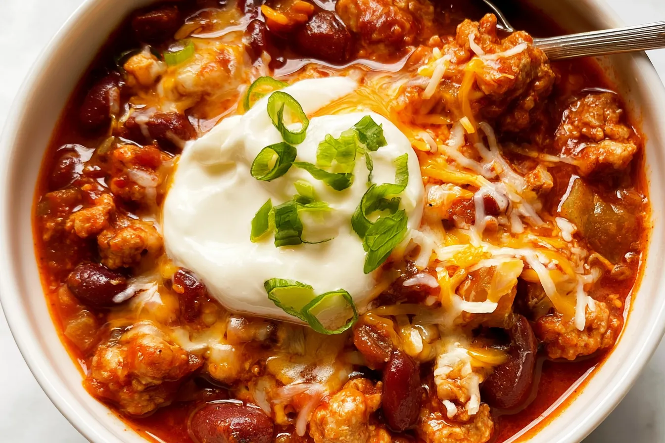 Easy Turkey Chili in a Bowl