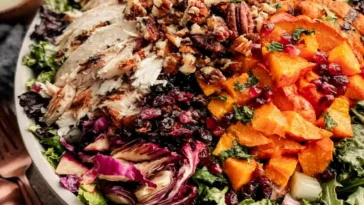 Fall Harvest Salad Ingredients and Presentation