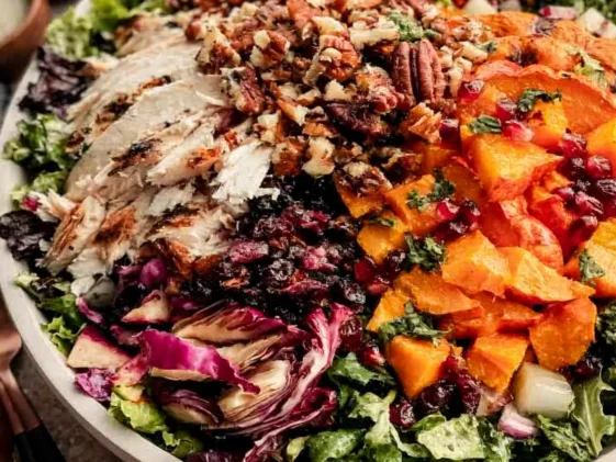 Fall Harvest Salad Ingredients and Presentation
