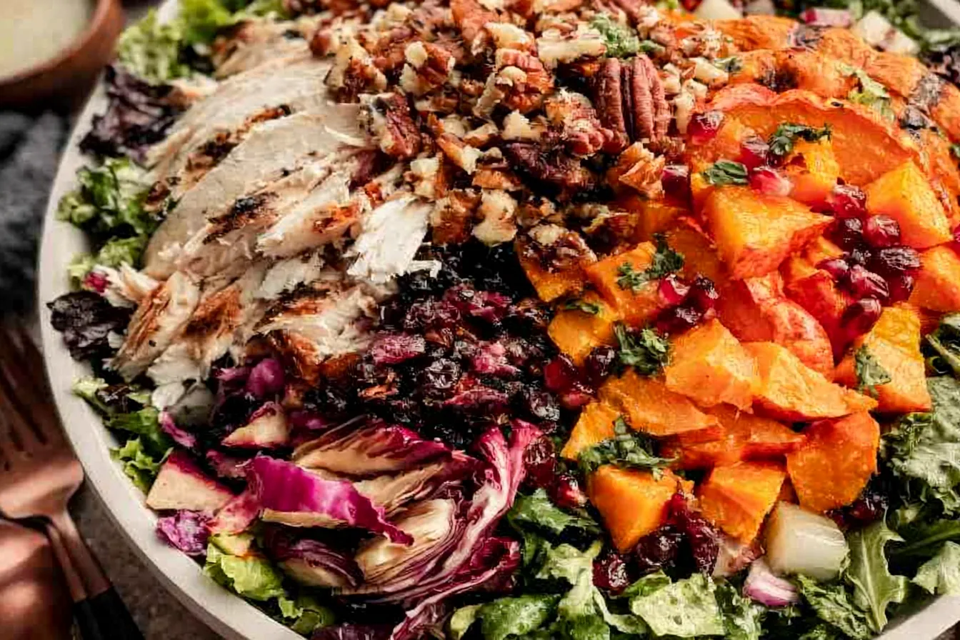 Fall Harvest Salad Ingredients and Presentation