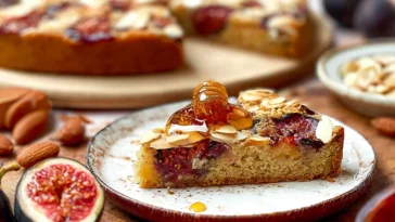 Homemade Fig Cake with Almonds and Honey