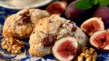 Delicious Fig Scones with Fresh Figs and Walnuts
