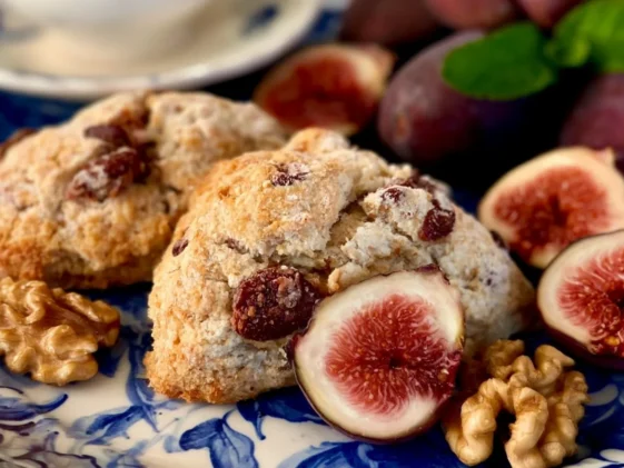 Delicious Fig Scones with Fresh Figs and Walnuts
