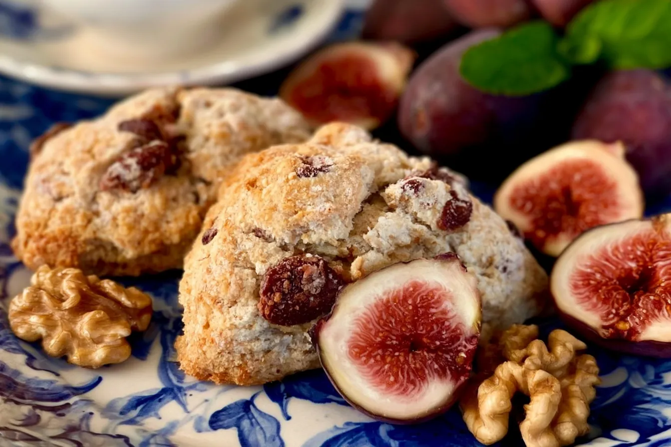 Delicious Fig Scones with Fresh Figs and Walnuts
