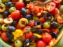 Fresh Cherry Tomato Salad with Olives in a Bowl