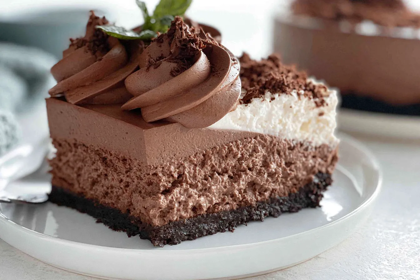 Decadent Gluten-Free Chocolate Mousse Cake Slice
