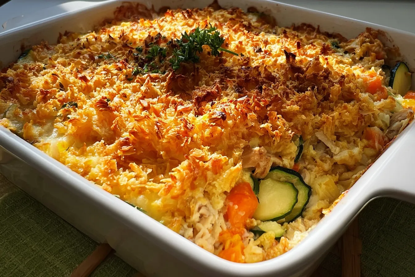Grandma Jo’s Amazing Chicken Zucchini Casserole Recipe Delight 3 Delicious Grandma Jo’s Chicken Zucchini Casserole in a Dish