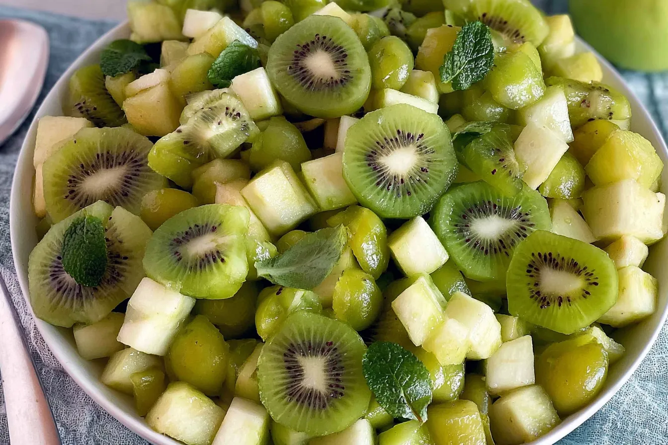 Colorful Green Fruit Salad Ready to Serve
