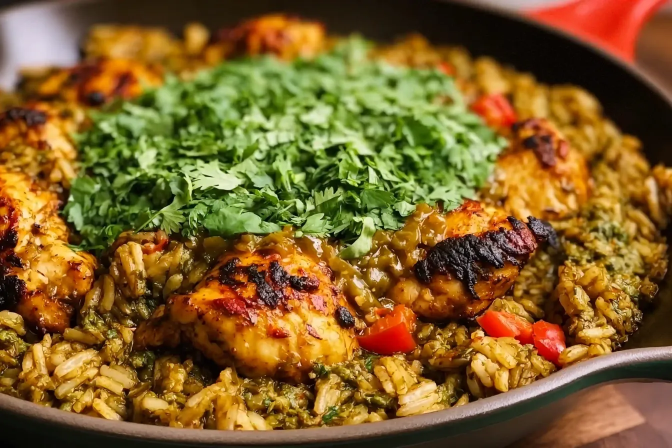 Hatch Chili Chicken and Rice Skillet - Easy Meal Prep