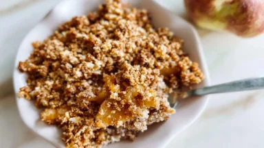 Healthy Breakfast Apple Crumble Fresh Out of the Oven