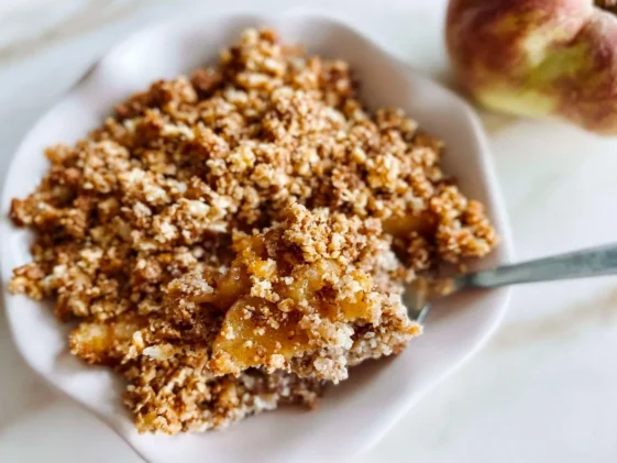 Healthy Breakfast Apple Crumble Fresh Out of the Oven