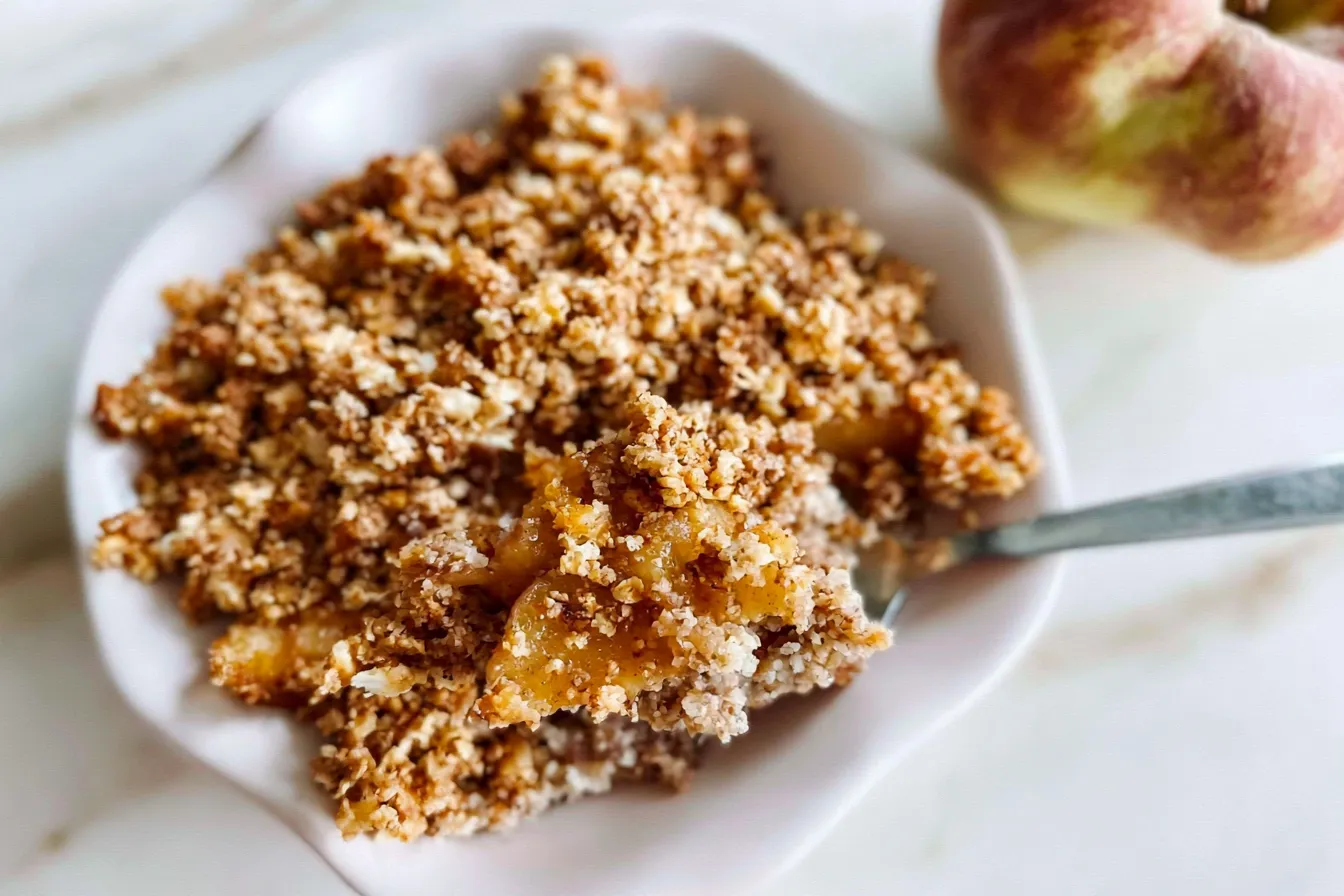 Healthy Breakfast Apple Crumble Fresh Out of the Oven