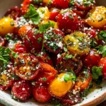 Herby Burst Cherry Tomato Salad in a Bowl